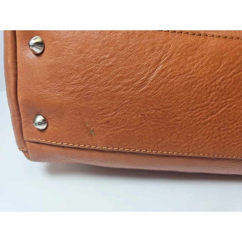 Furla Genuine Leather Medium Tote- Brown/‎ Orange Made In Italy